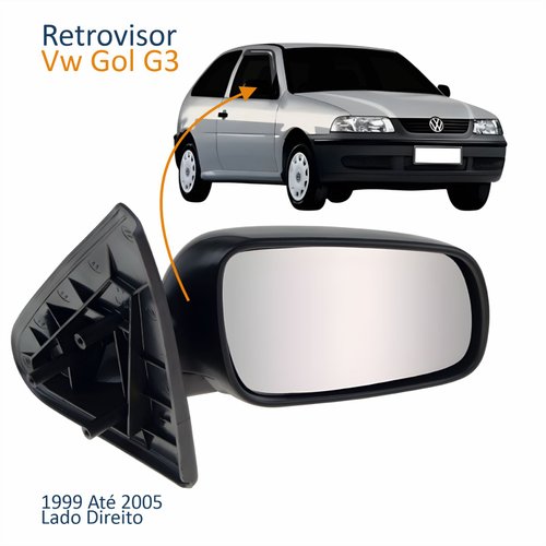 Retrovisor Vw Gol G3 1999 Até 2005 2 Portas Sem Controle Lado Direito Passageiro