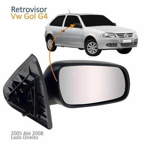 Retrovisor Vw Gol G4 2005 Até 2008 2 Portas Sem Controle Lado Direito Passageiro