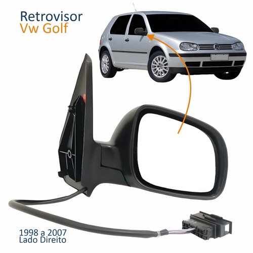 Retrovisor Vw Golf 1998 Até 2007 Elétrico Lado Direito Passageiro