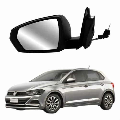 Retrovisor Vw Polo 2017 Até 2022 Com Pisca Com Controle Lado Esquerdo Motorista