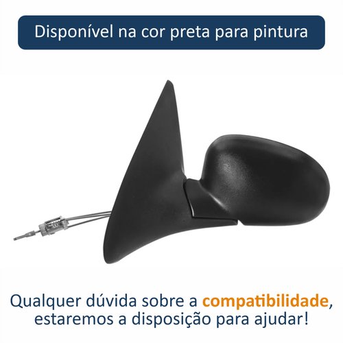 Retrovisor Vw Saveiro Parati Gol Bola G2 2 Portas 1995 Até 2000 Com Controle Lado Esquerdo Motorista