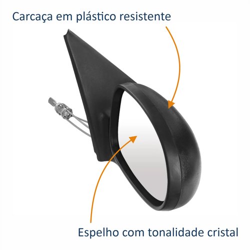 Retrovisor Vw Saveiro Parati Gol Bola G2 2 Portas 1995 Até 2000 Com Controle Lado Direito Passageiro