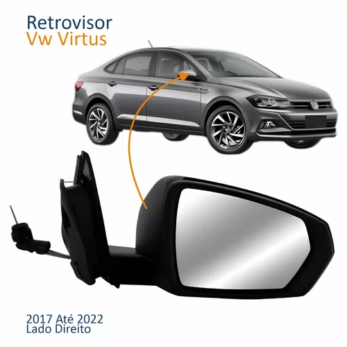 Retrovisor Vw Virtus 2017 Até 2022 Com Pisca Com Controle Lado Direito Passageiro