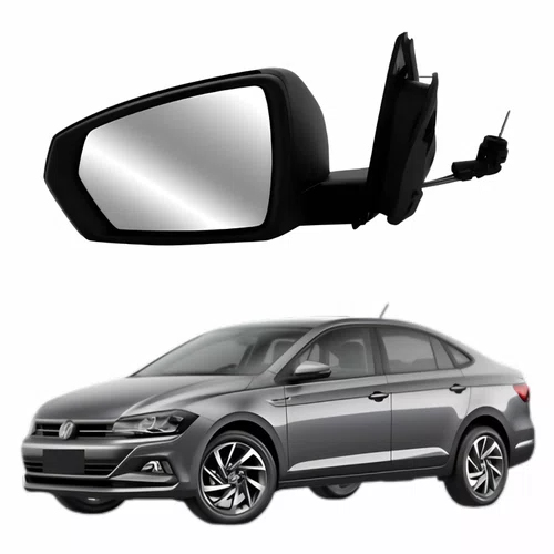 Retrovisor Vw Virtus 2017 Até 2022 Com Pisca Com Controle Lado Esquerdo Motorista