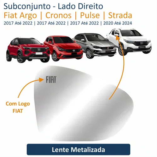 Subconjunto Fiat Argo Cronos Pulse 2017 Até 2022 Fiat Strada 2020 Até 2024 Com Logo Fiat Lado Direito Passageiro