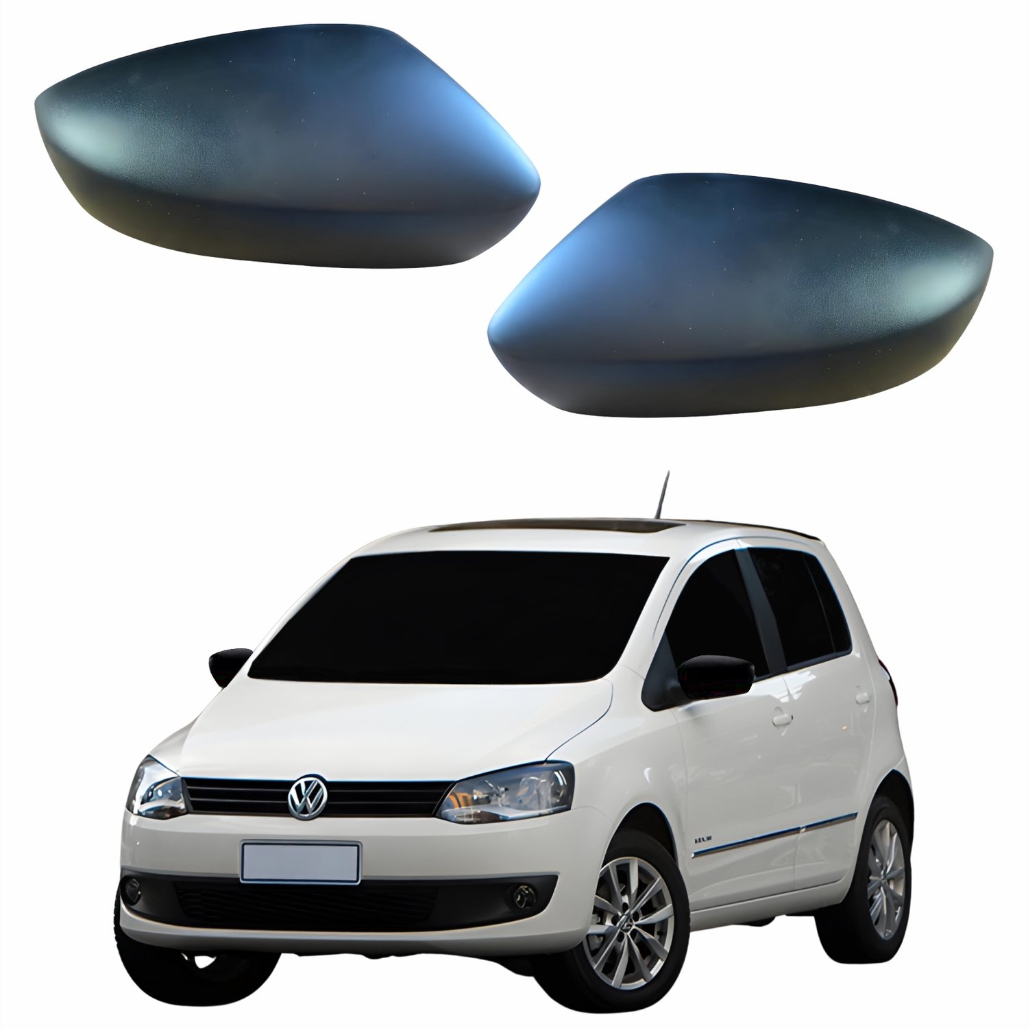 Par Capa Retrovisor Vw Fox 2013 Até 2016 METAGAL Sem Furo Texturizado