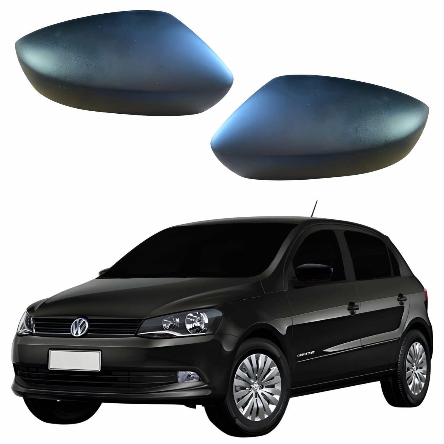 Par Capa Retrovisor Vw Gol G6 2013 Até 2016 METAGAL Sem Furo Texturizado