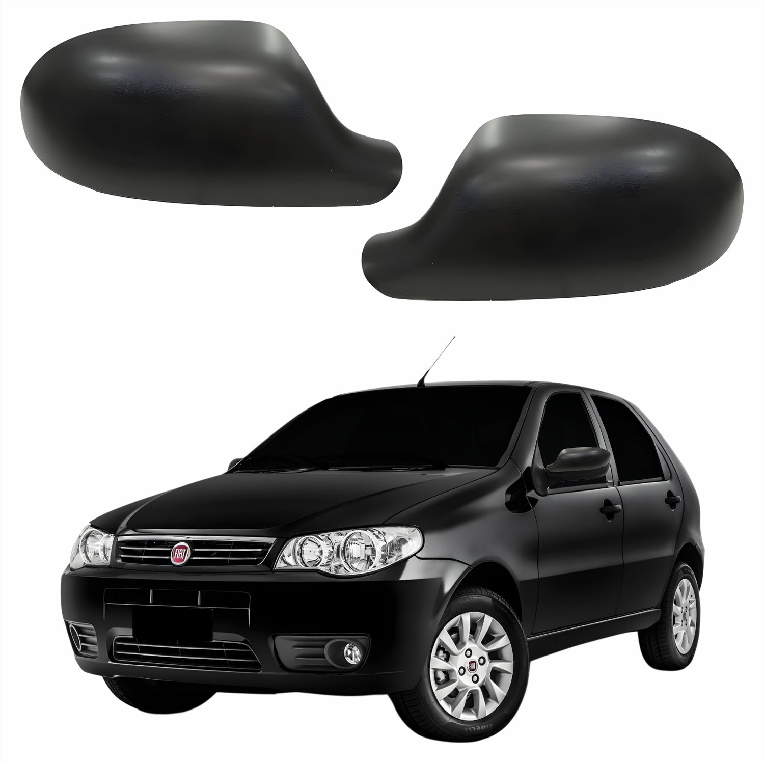 Par de Capa Retrovisor Fiat Palio Economy 2011 Até 2017 Texturizado METAGAL