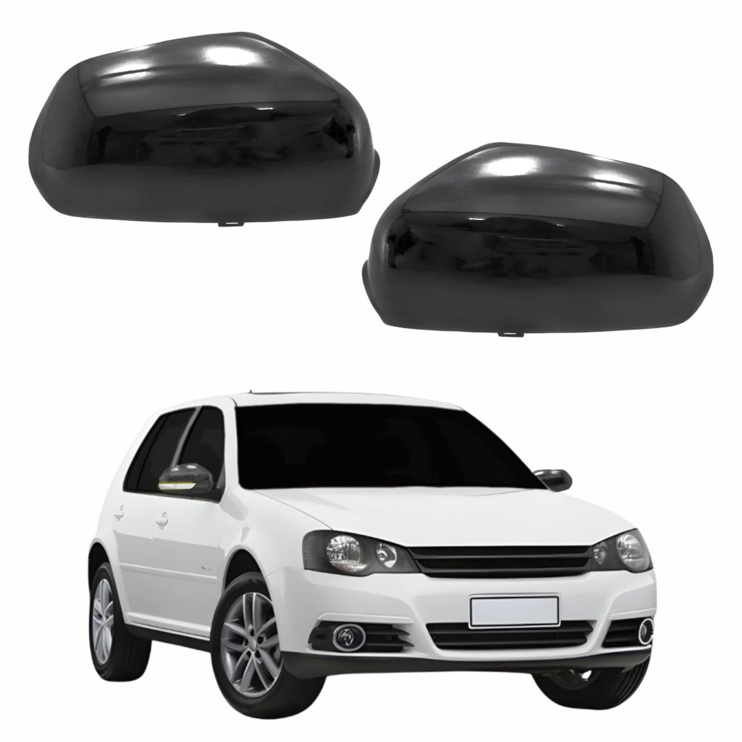 Par de Capa Retrovisor Vw Golf 2007 Até 2011 Original Metagal