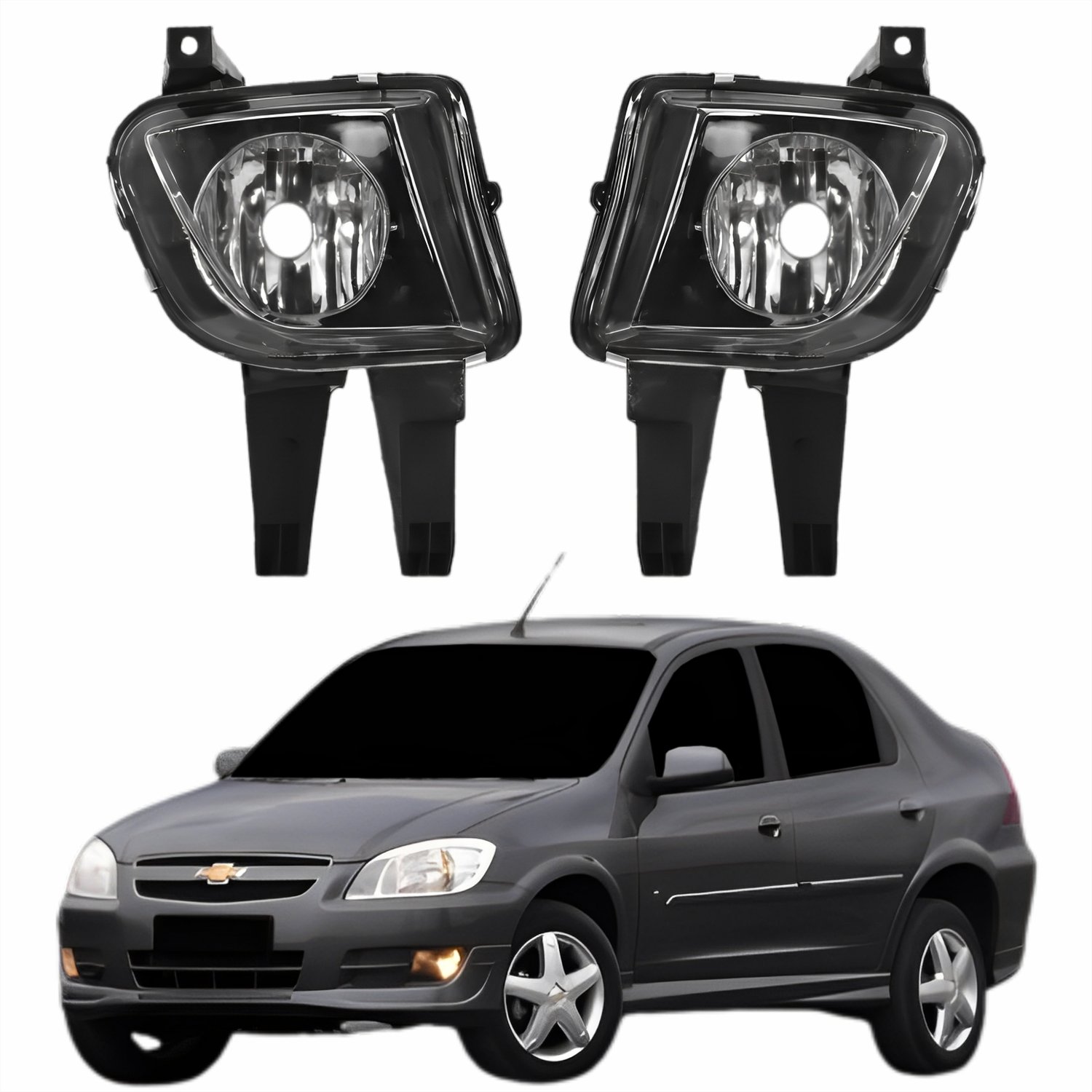 Par de Farol Auxiliar De Milha Gm Prisma 2007 Até 2015 - Castelo Auto Peças