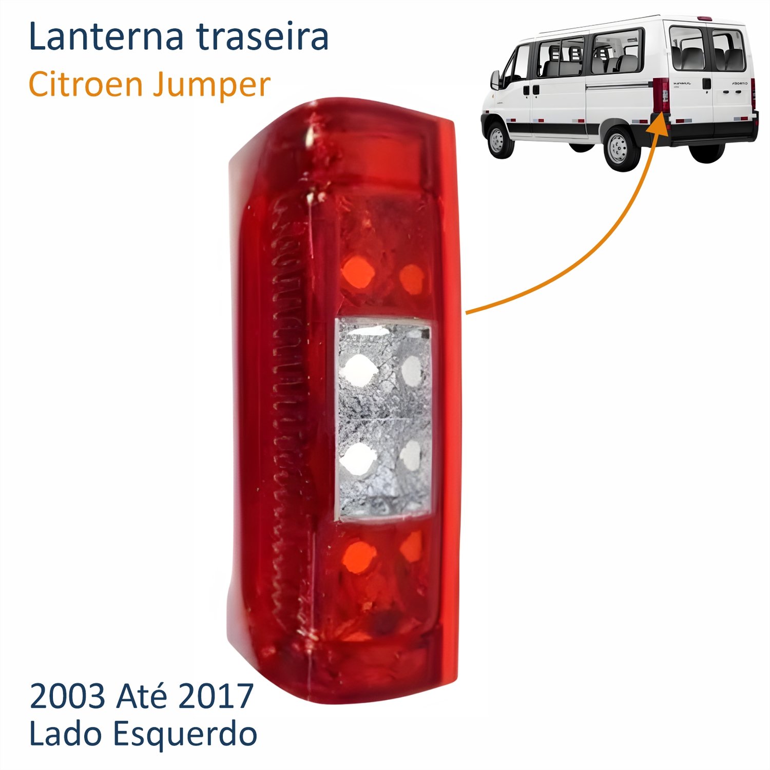 Par de Lanterna Citroen Jumper 2003 Até 2017 Bicolor Lado Esquerdo Motorista