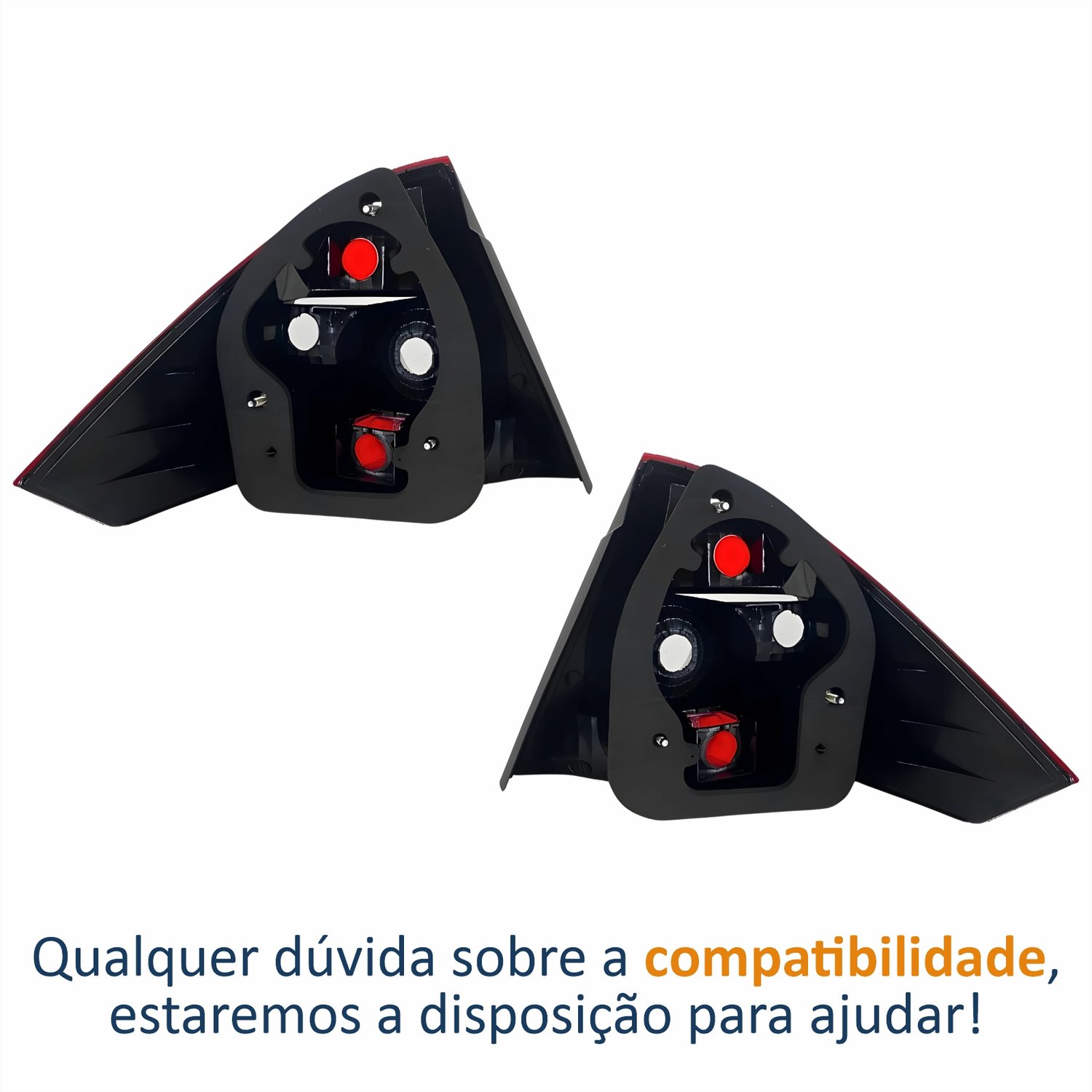 Par de Lanterna Traseira Ford Fiesta Sedan 2003 Até 2010 Bicolor Cristal