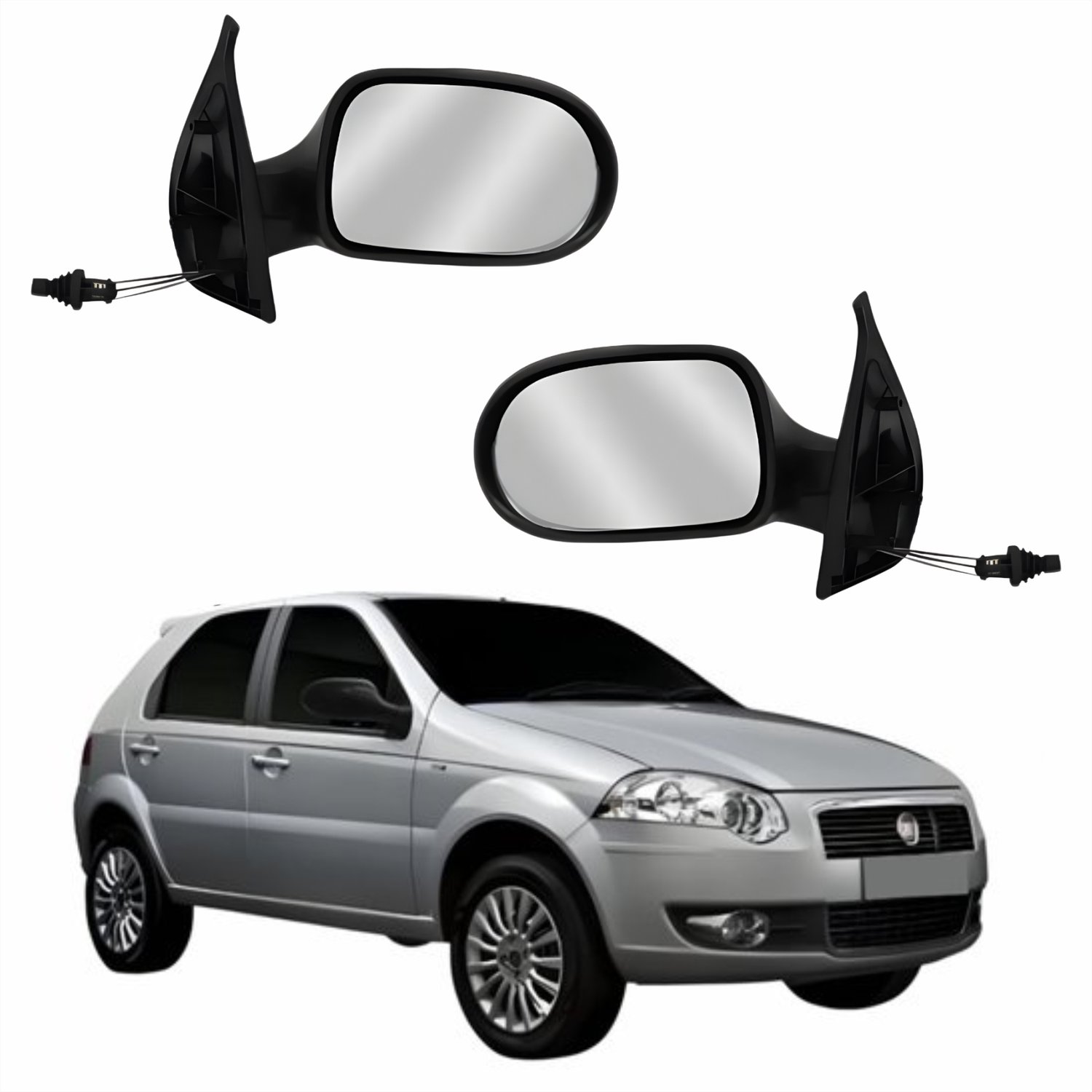 Par de Retrovisor Fiat Palio Es Attractive 2011 2012 4 Portas Com Controle METAGAL