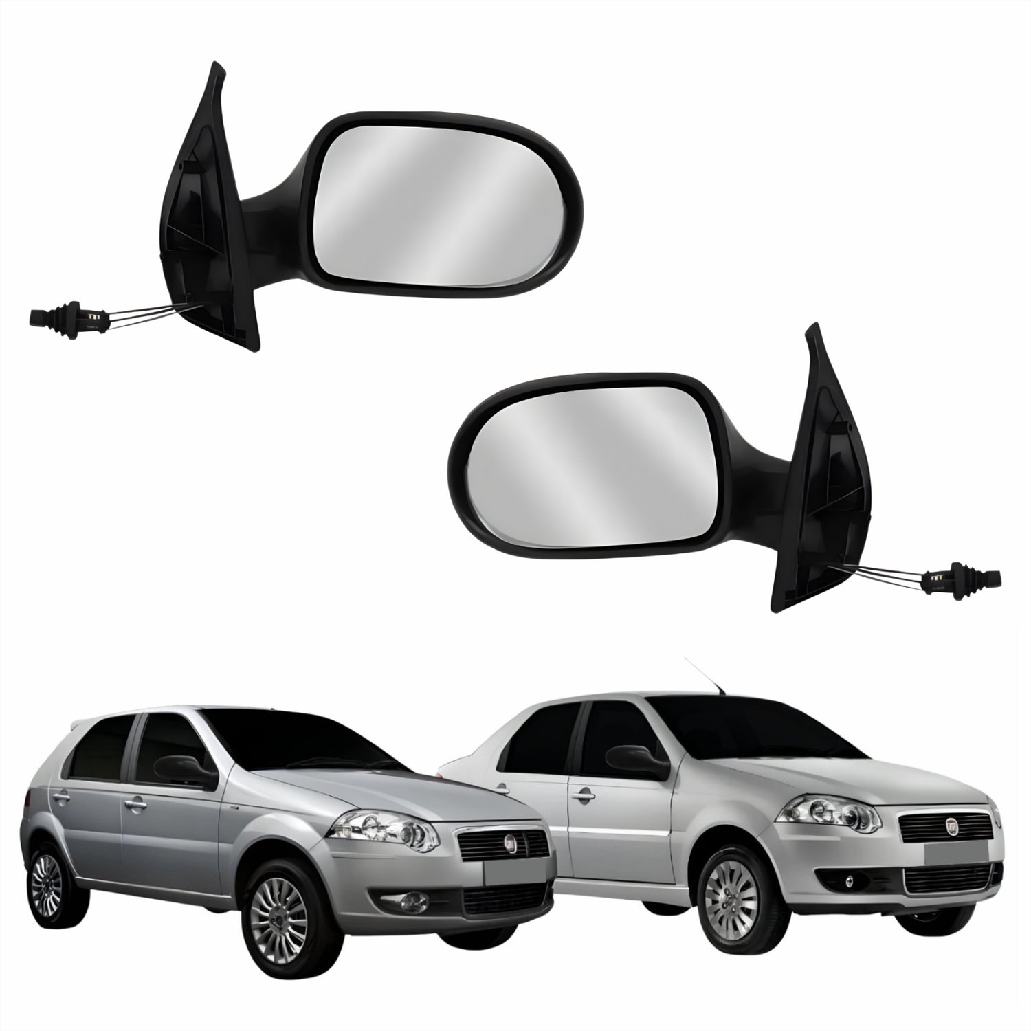 Par de Retrovisor Fiat Palio Siena Es Attractive 2011 2012 4 Portas Com Controle METAGAL