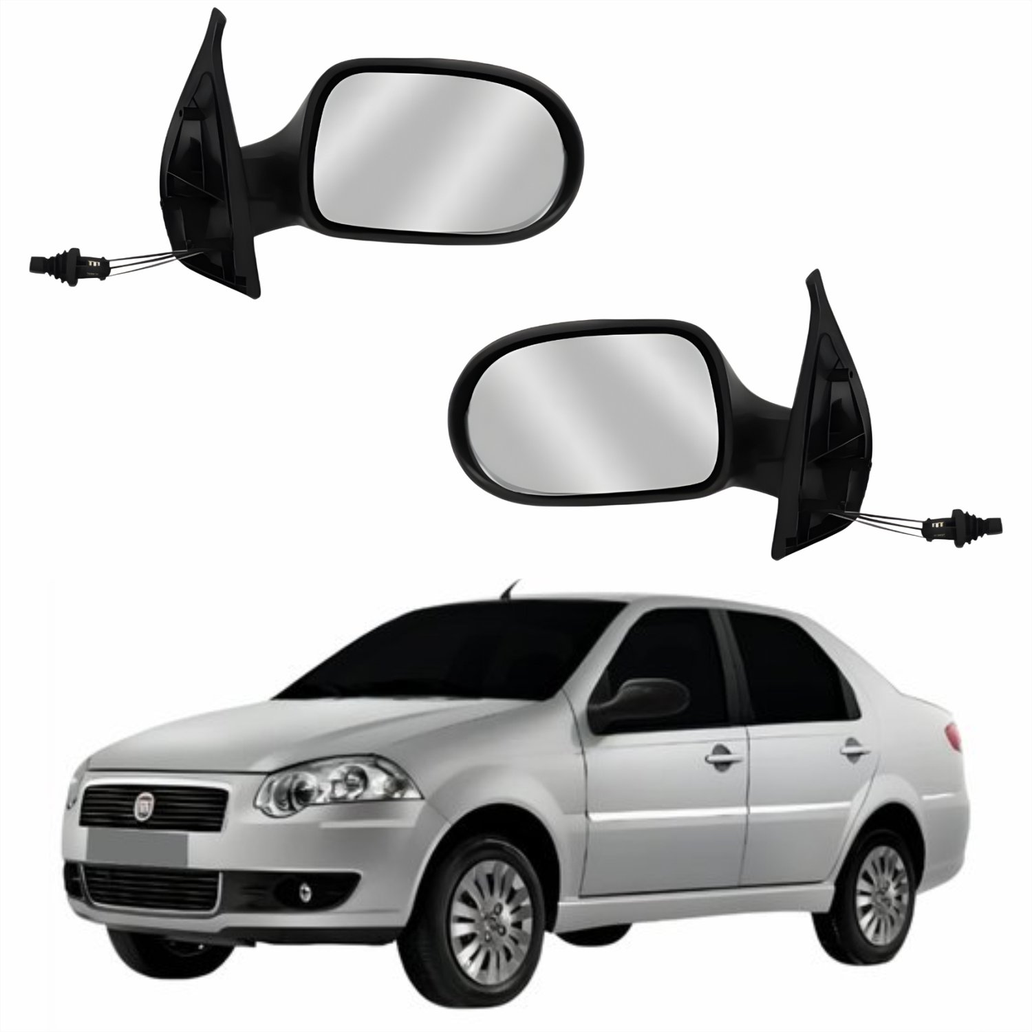 Par de Retrovisor Fiat Siena Es Attractive 2011 2012 4 Portas Com Controle METAGAL