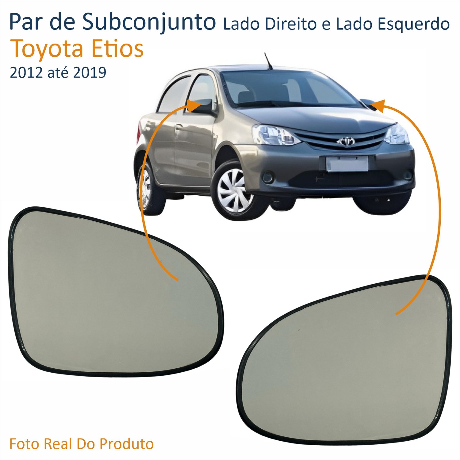 Par de Subconjunto Toyota Etios 2012 Até 2019 Elétrico Encaixe Modelo Metagal