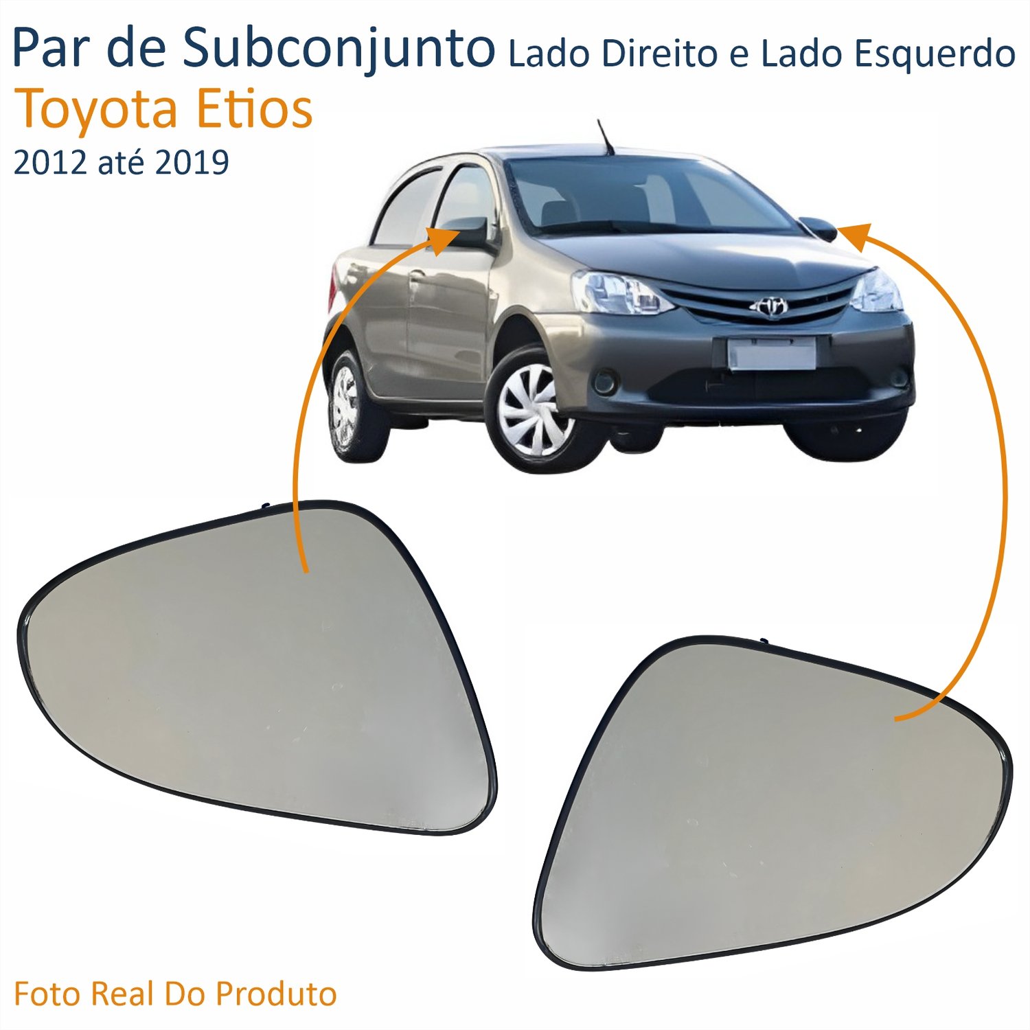 Par de Subconjunto Toyota Etios 2012 Até 2019 Encaixe Modelo Metagal
