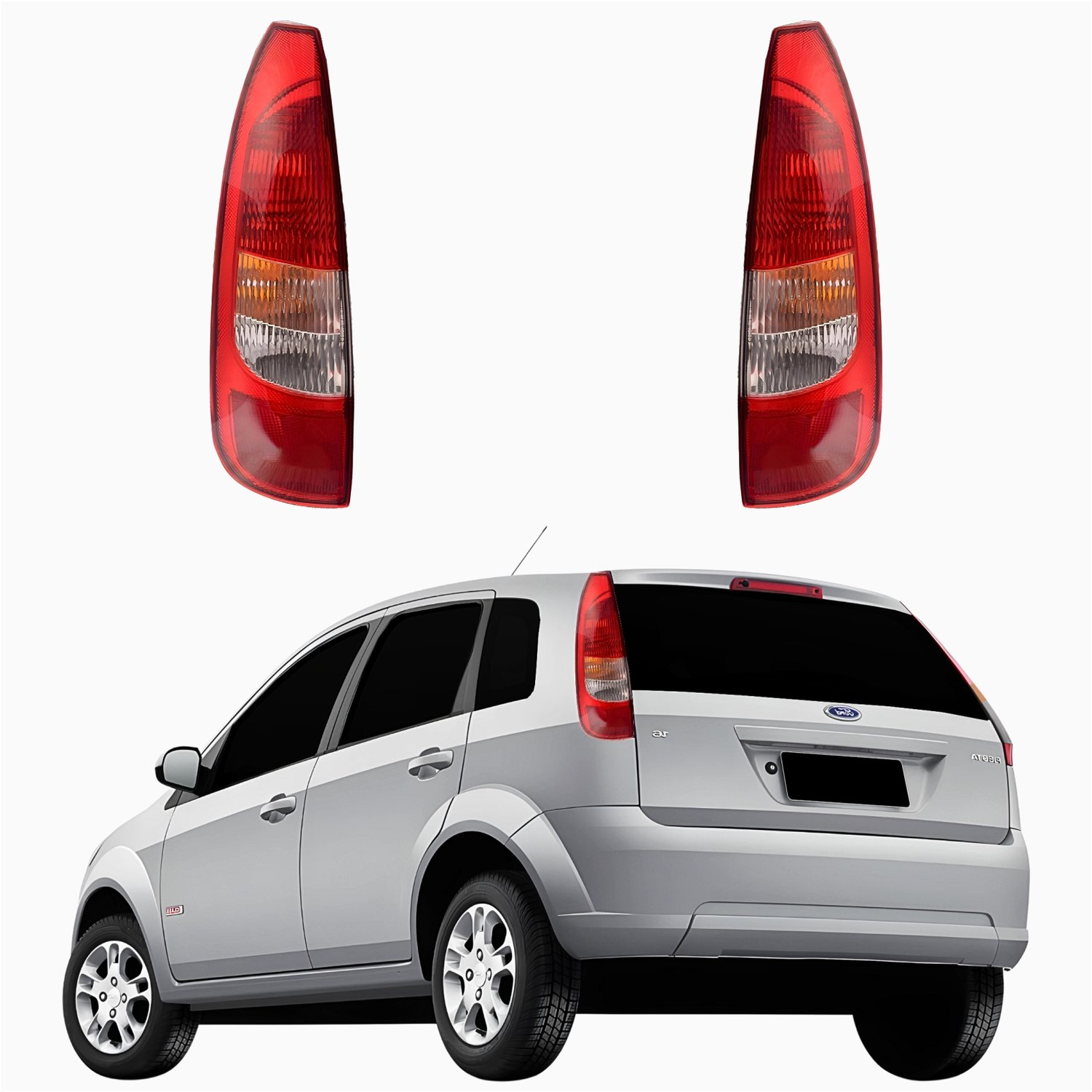 Par Lanterna Traseira Ford Fiesta Hatch 2003 2004 2005 2006 2007 Bicolor