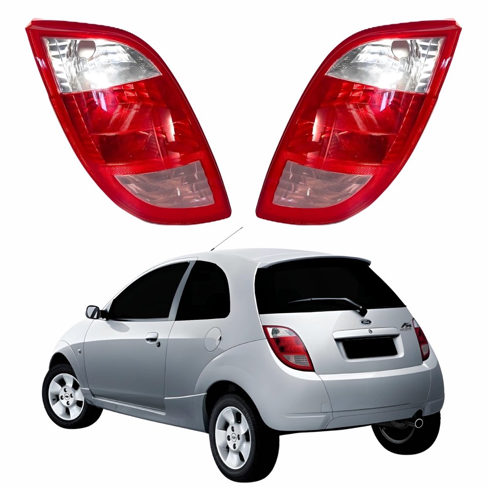 Par Lanterna Traseira Ford Ka 2002 Até 2007 Bicolor Ré Cristal