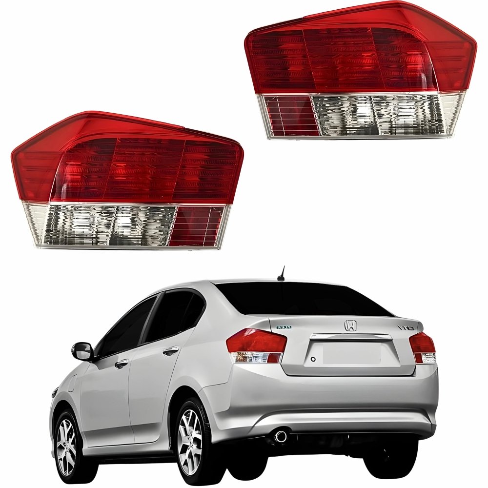 Par Lanterna Traseira Honda City 2009 2010 2011 2012 Bicolor Cristal ...