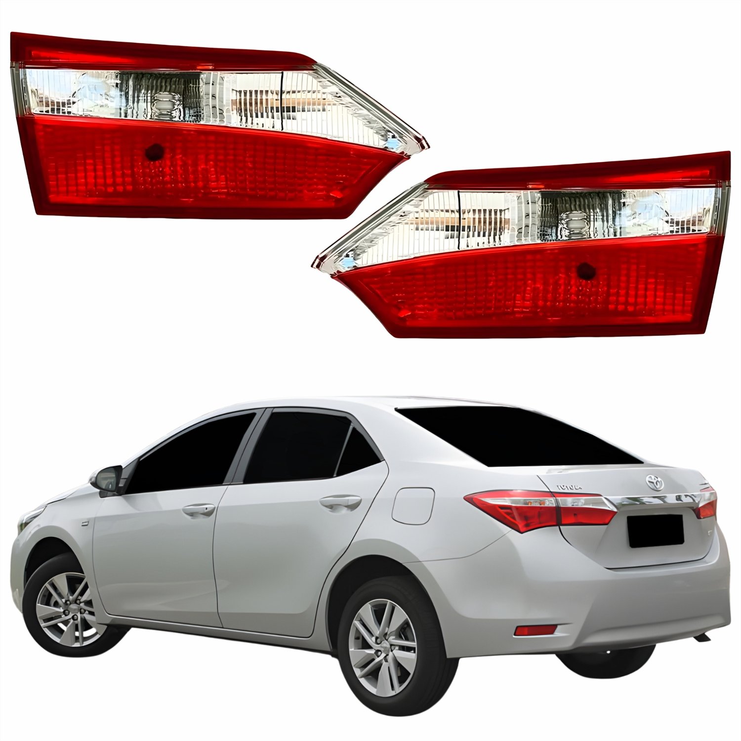 Par Lanterna Traseira Toyota Corolla 2015 2016 2017 Tampa Bicolor Sem Led