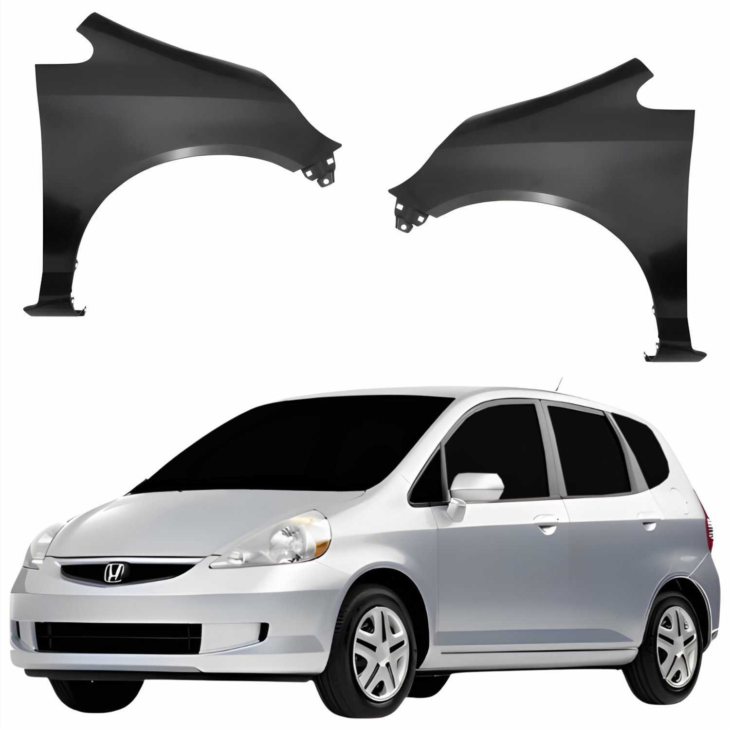 Par Paralama Dianteiro Honda Fit 2003 Até 2008 Par Paralama Dianteiro Honda Fit 2003 Até 2008