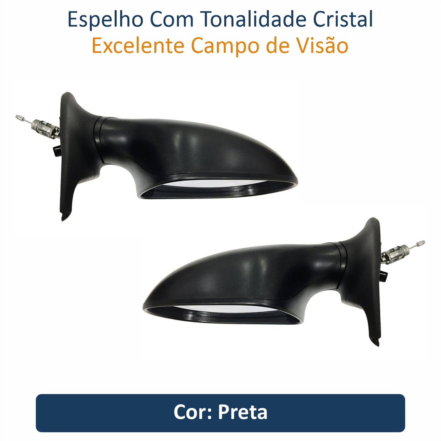Par Retrovisor Fiat Strada 2008 Até 2011 2 Portas Com Controle METAGAL