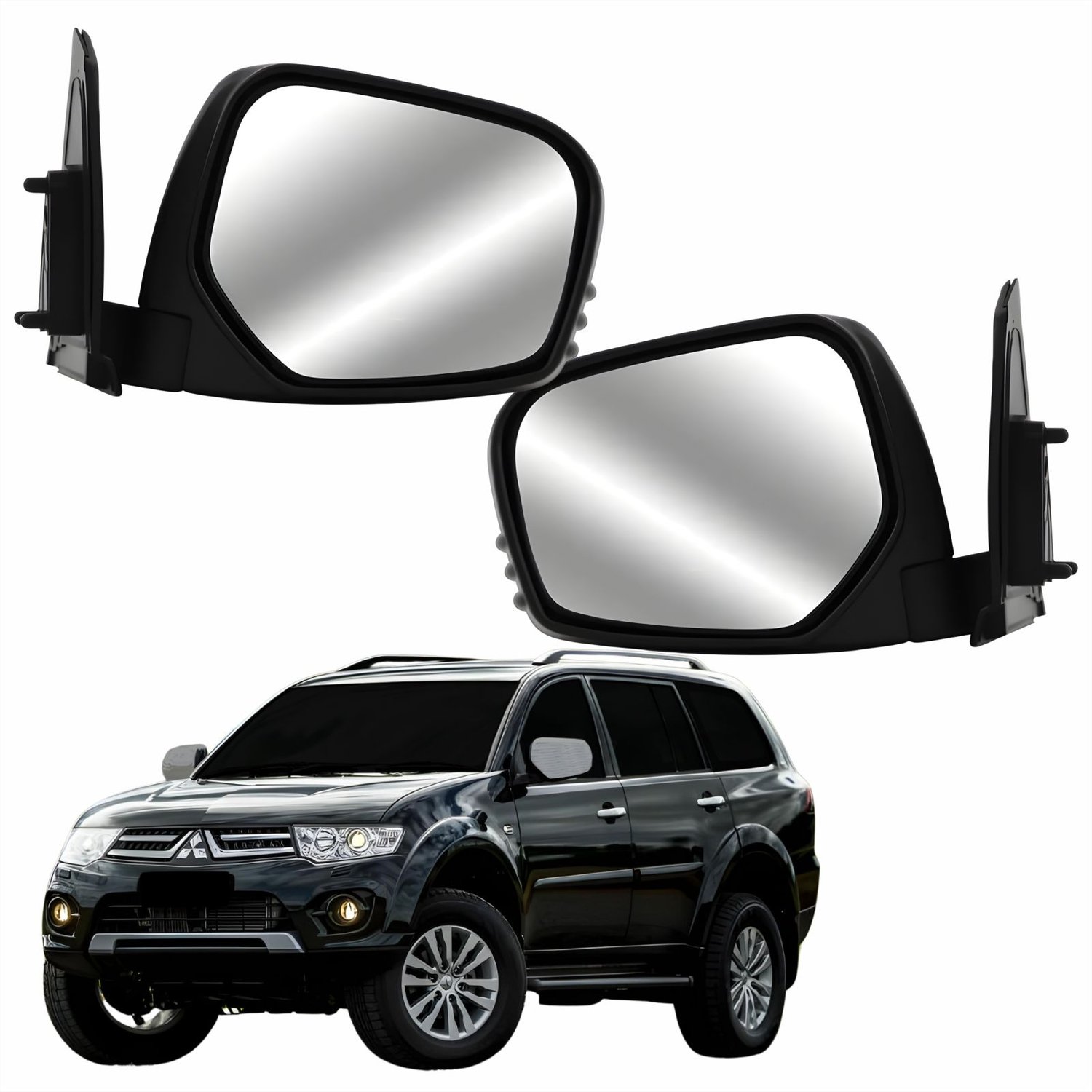 Par Retrovisor Mitsubishi Dakar 2007 Até 2016 Elétrico Capa Cromada Par Retrovisor Mitsubishi Dakar 2007 Até 2016 Elétrico Capa Cromada
