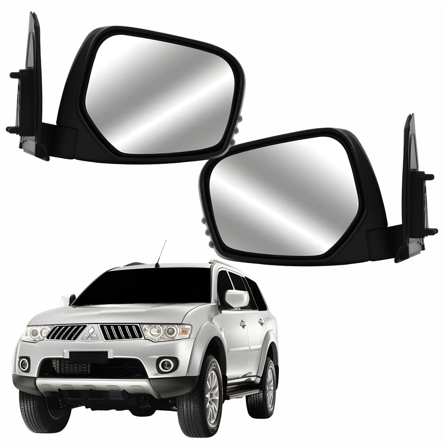 Par Retrovisor Mitsubishi Pajero 2007 Até 2016 Elétrico Capa Cromada Par Retrovisor Mitsubishi Pajero 2007 Até 2016 Elétrico Capa Cromada