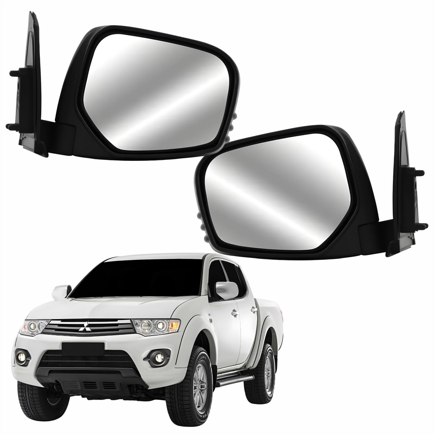 Par Retrovisor Mitsubishi Triton L200 2007 Até 2016 Elétrico Capa Cromada Par Retrovisor Mitsubishi Triton L200 2007 Até 2016 Elétrico Capa Cromada