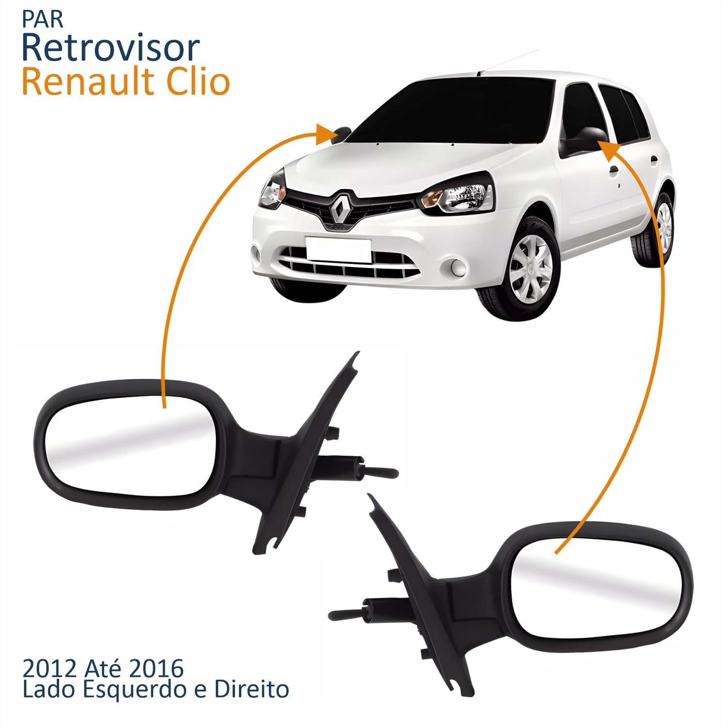 Par Retrovisor Renault Clio 2012 2013 2014 2015 2016 Com Controle Par Retrovisor Renault Clio 2012 2013 2014 2015 2016 Com Controle