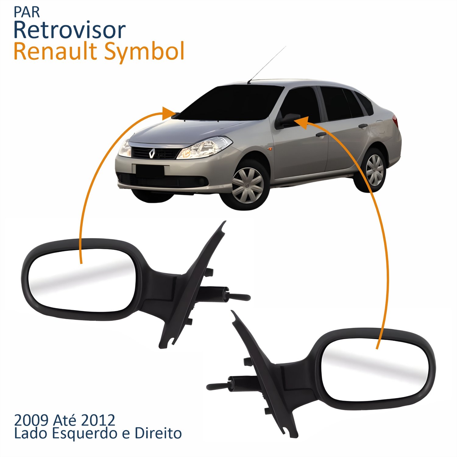 Par Retrovisor Renault Symbol 2009 2010 2011 2012 Com Controle Par Retrovisor Renault Symbol 2009 2010 2011 2012 Com Controle
