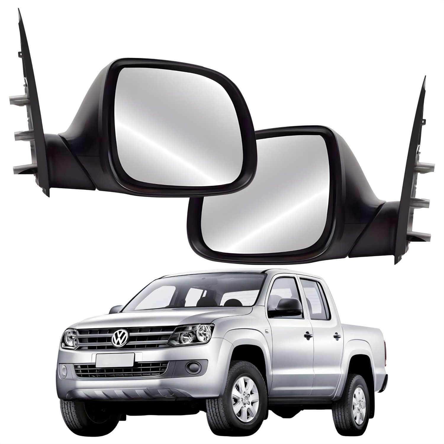 Par Retrovisor Vw Amarok 2010 Até 2016 Sem Controle Preto Par Retrovisor Vw Amarok 2010 Até 2016 Sem Controle Preto