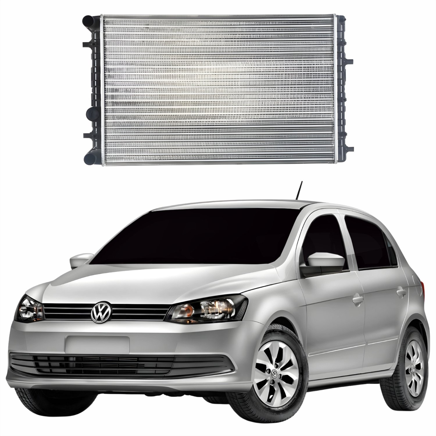 Radiador Gol G6 2013 2014 2015 2016 Com Ar Condicionado Mecânico ...