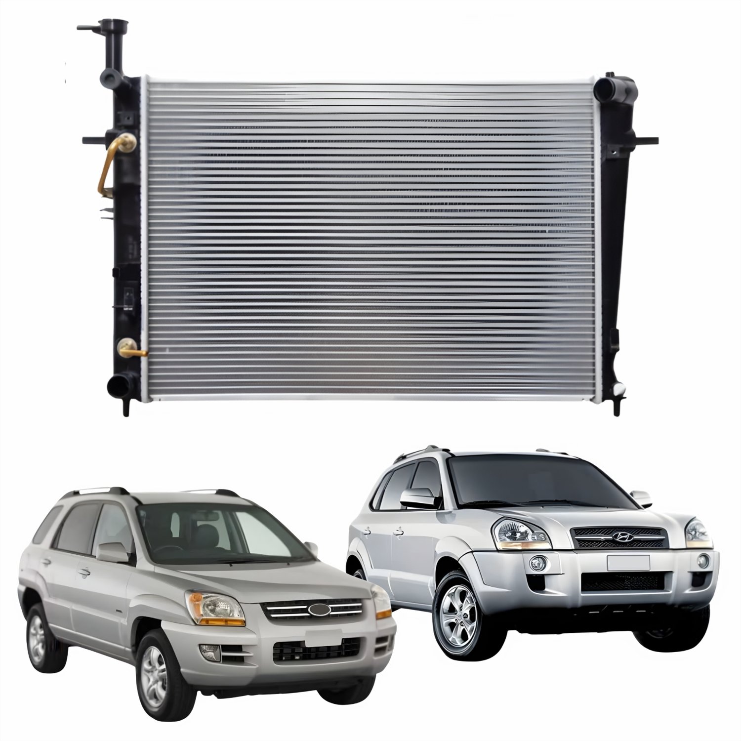 Radiador Hyundai Tucson 2005 Até 2013 Kia Sportage 2004 Até 2010 Com E Sem Ar Condicionado Automático e Mecânico