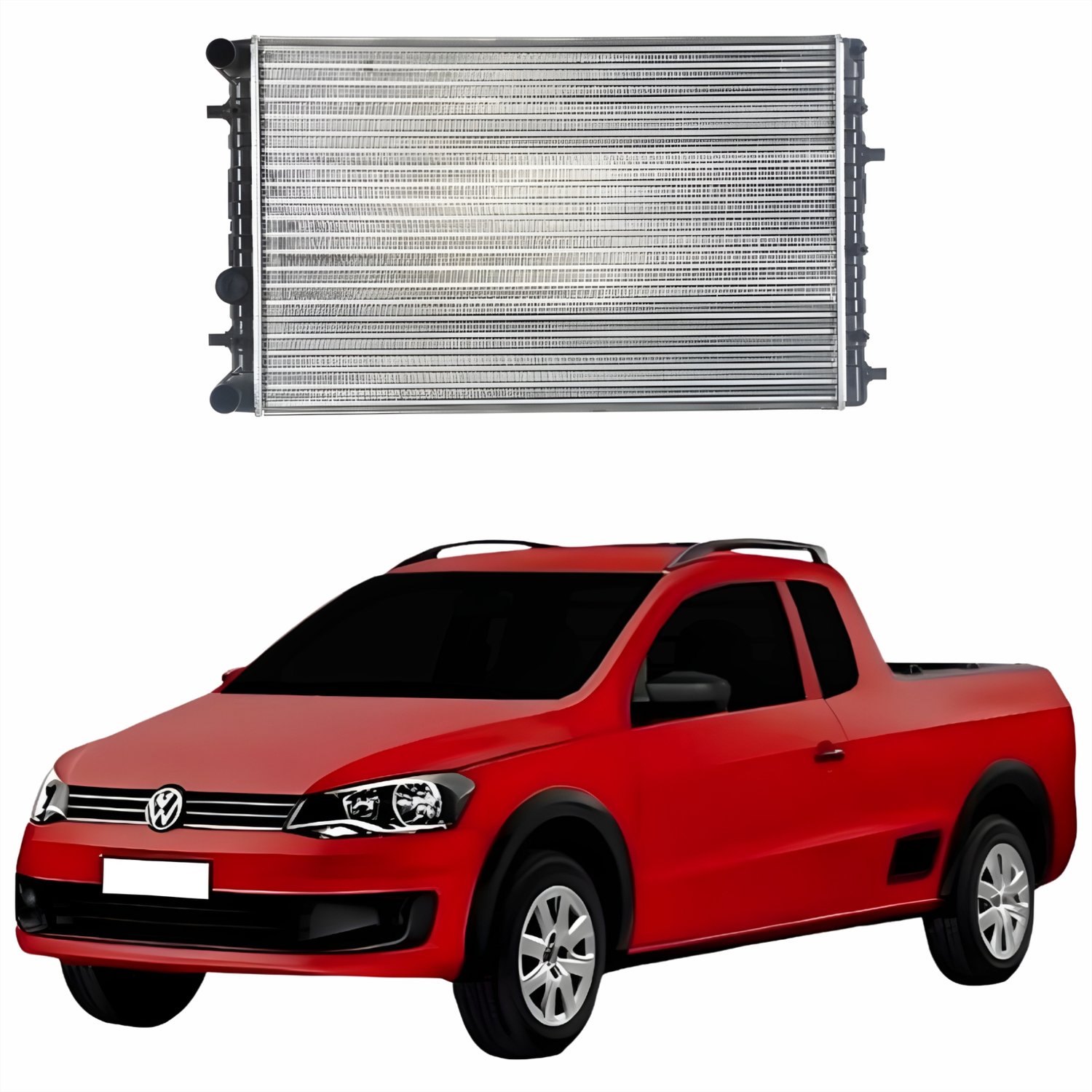 Saveiro Grille Radiator Radiador Saveiro G6 2013 2014 2015 2016 Com Ar Condicionado Mecânico ...