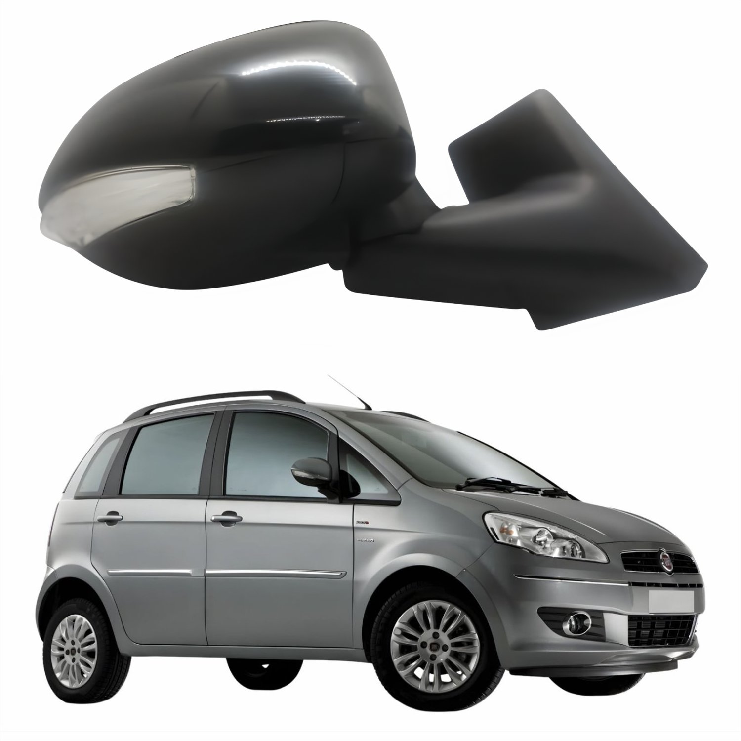 Retrovisor Fiat Idea 2014 Até 2016 Elétrico Com Pisca e Tiltdown METAGAL Lado Direito Passageiro