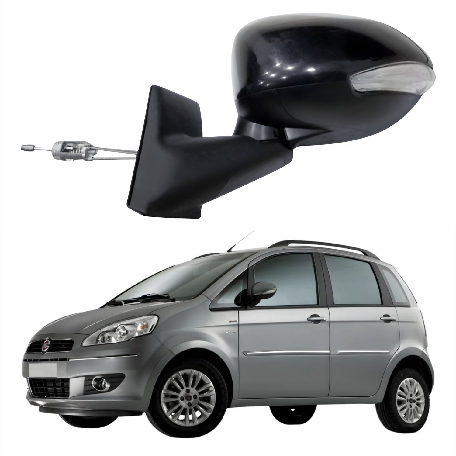 Retrovisor Fiat Idea 2014 Até 2016 Com Controle Com Pisca Com Sensor METAGAL Lado Esquerdo Motorista