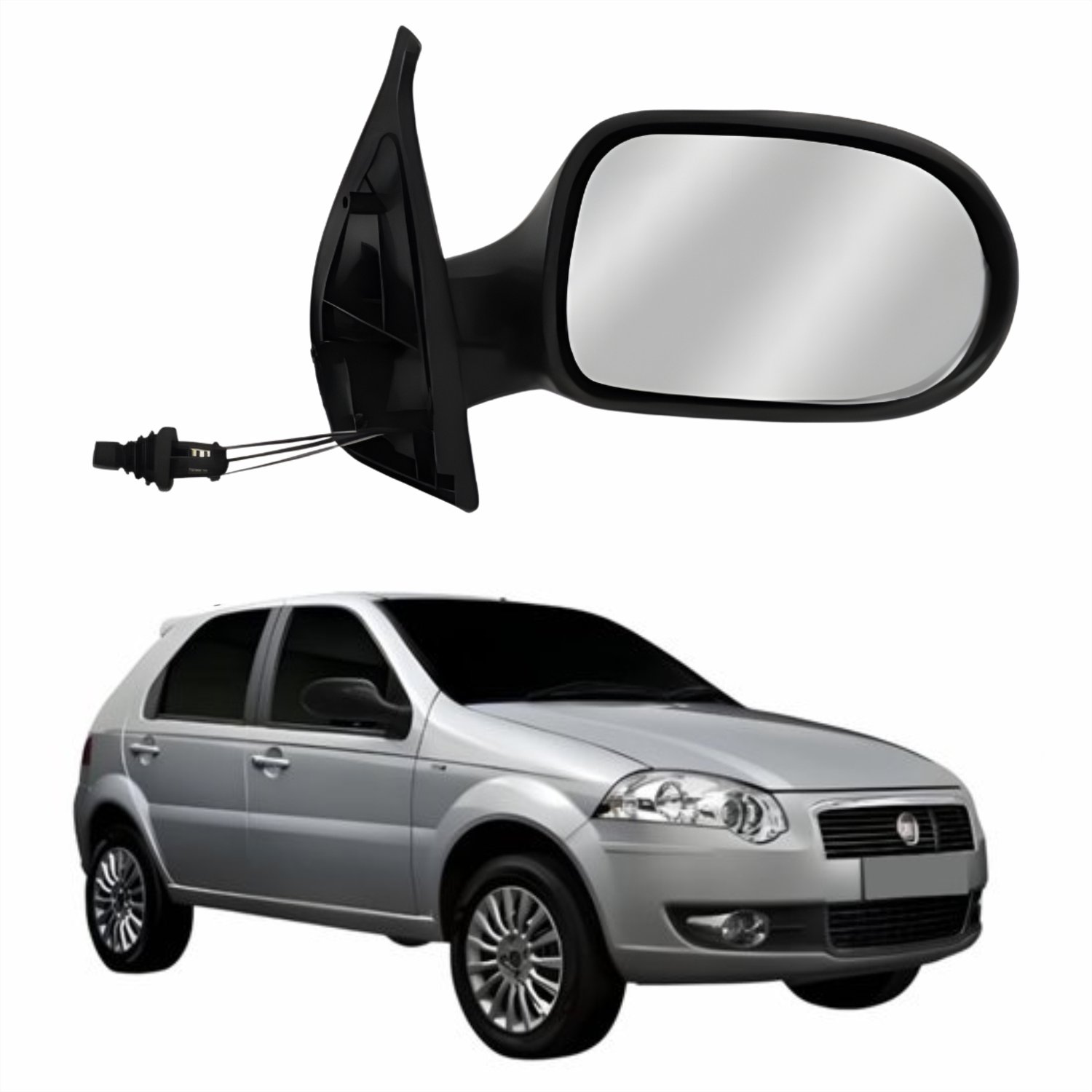 Retrovisor Fiat Palio Es Attractive 2011 2012 4 Portas Com Controle METAGAL Lado Direito Passageiro