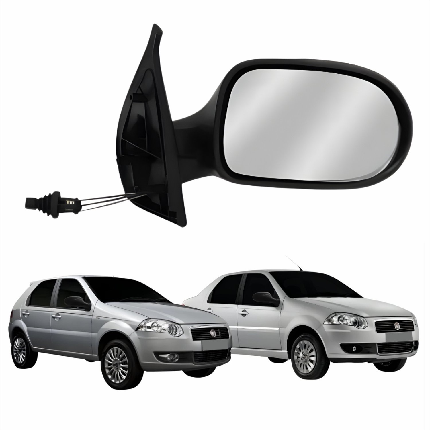 Retrovisor Fiat Palio Siena Es Attractive 2011 2012 4 Portas Com Controle METAGAL Lado Direito Passageiro