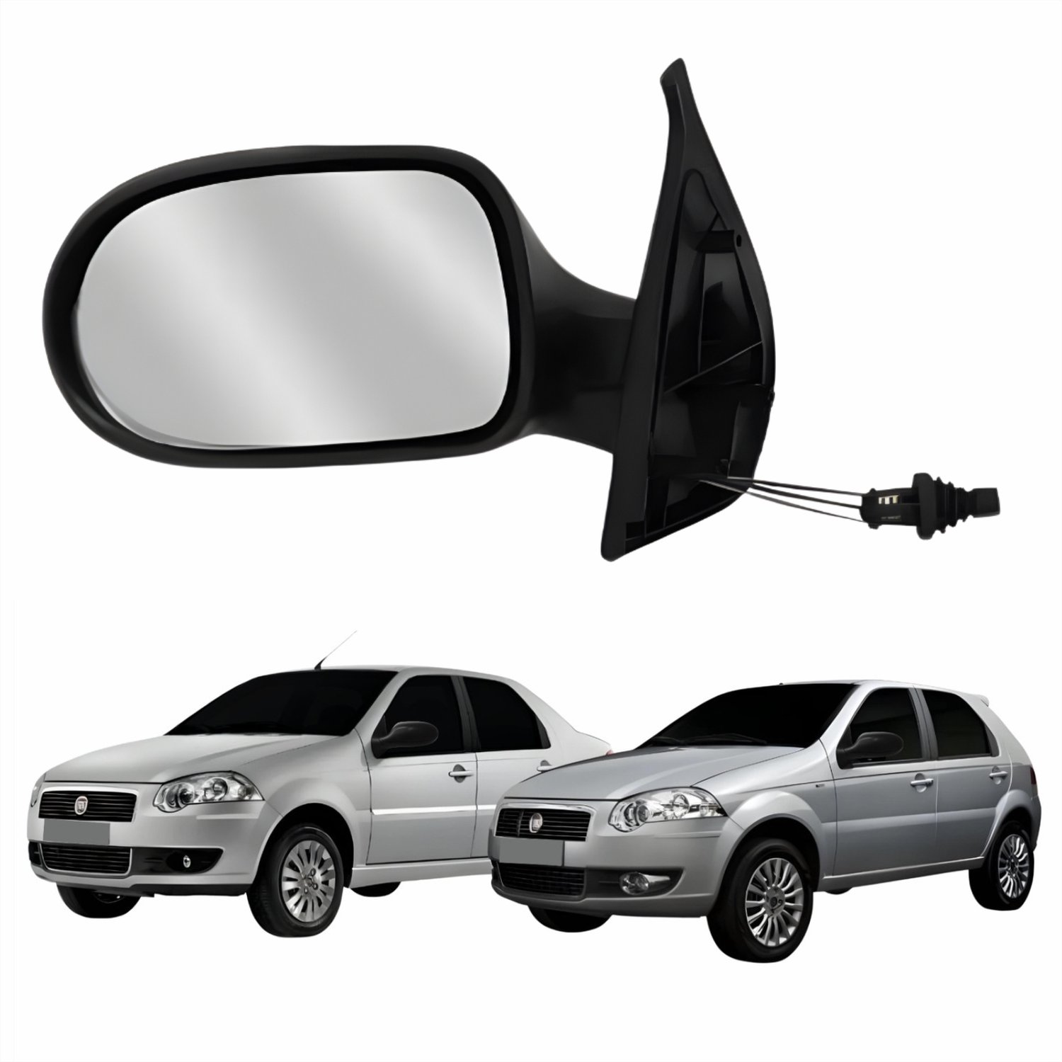 Retrovisor Fiat Palio Siena Es Attractive 2011 2012 4 Portas Com Controle METAGAL Lado Esquerdo Motorista