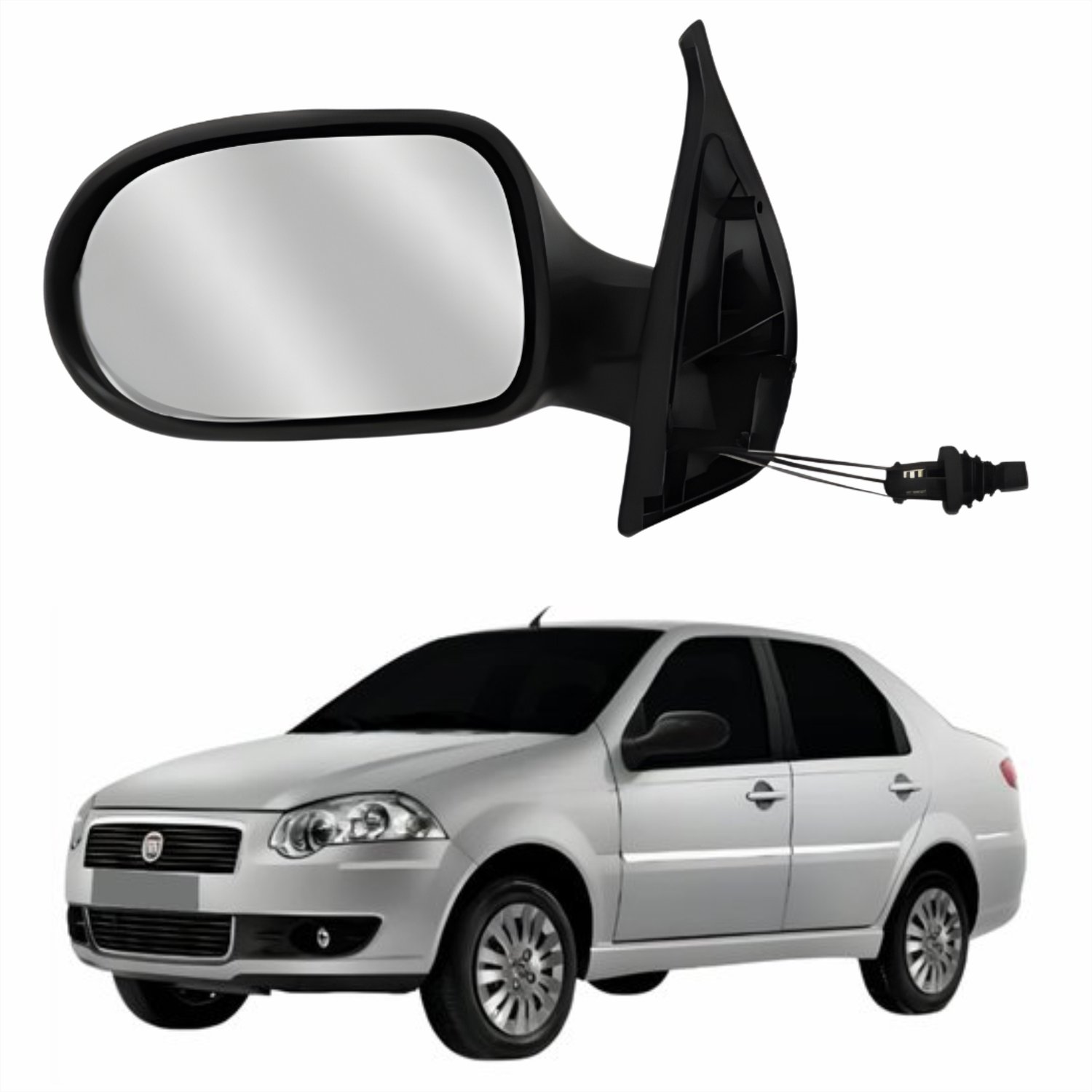 Retrovisor Fiat Siena Es Attractive 2011 2012 4 Portas Com Controle METAGAL Lado Esquerdo Motorista