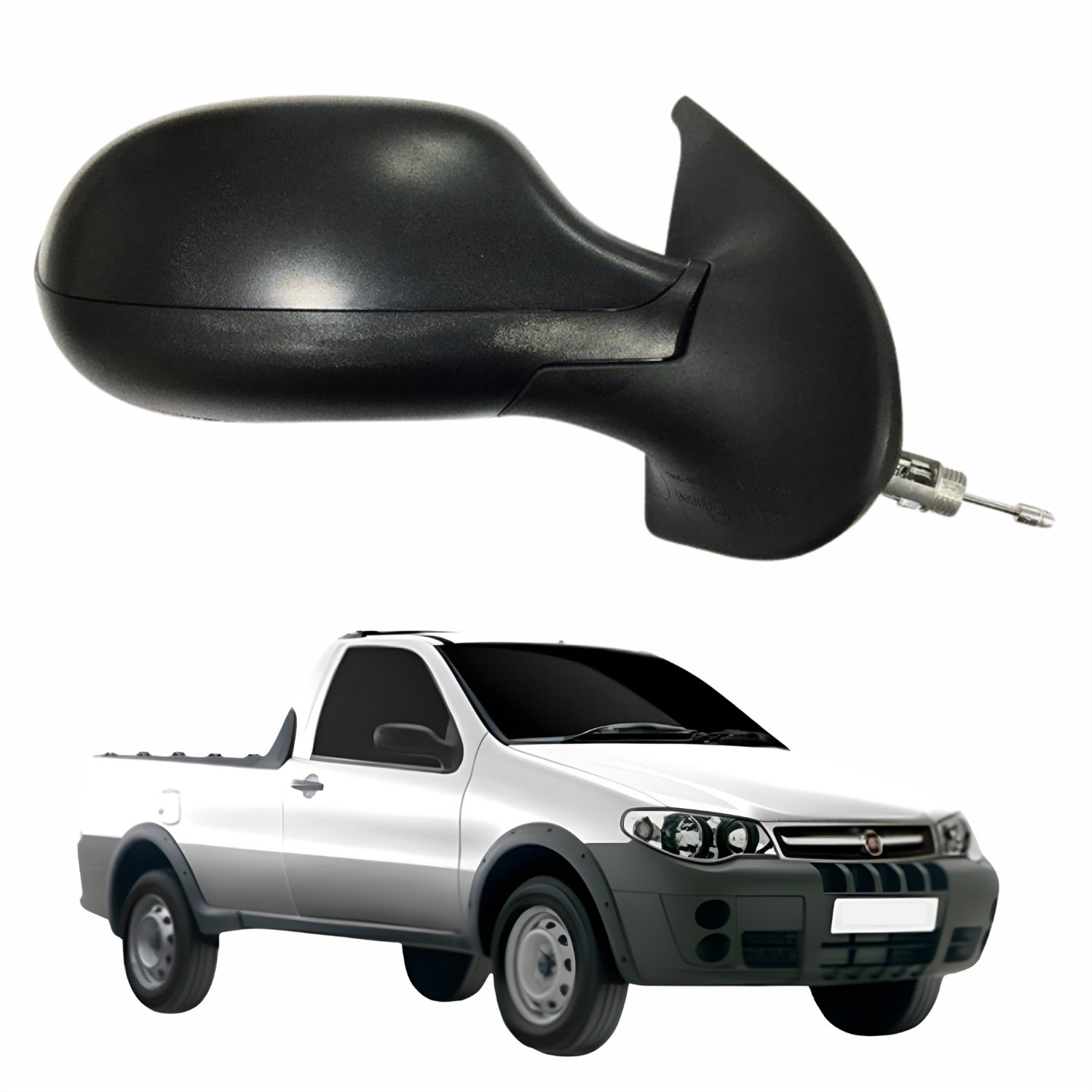 Retrovisor Fiat Strada 2008 Até 2011 2 Portas Com Controle METAGAL Lado Direito Passageiro