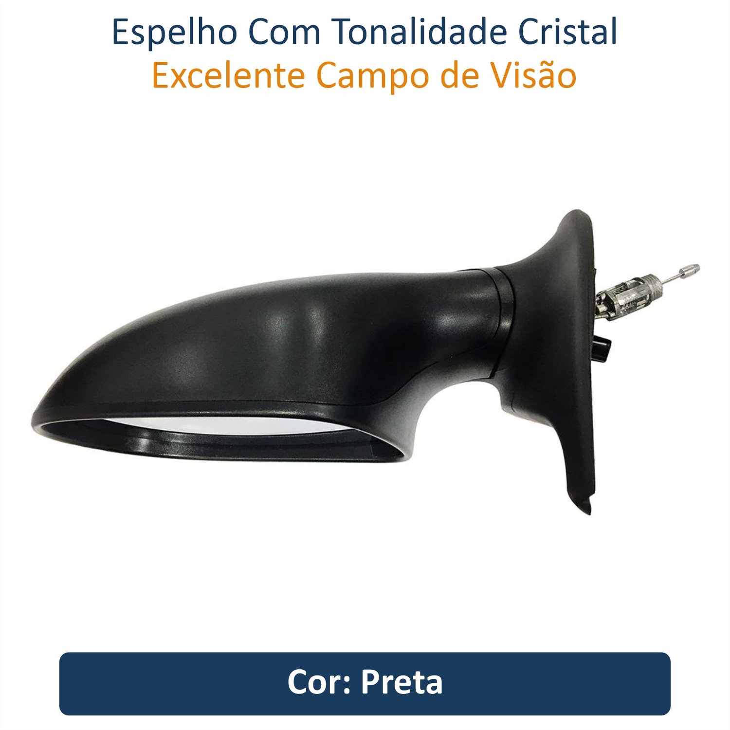 Retrovisor Fiat Strada 2008 Até 2011 2 Portas Com Controle METAGAL Lado Esquerdo Motorista