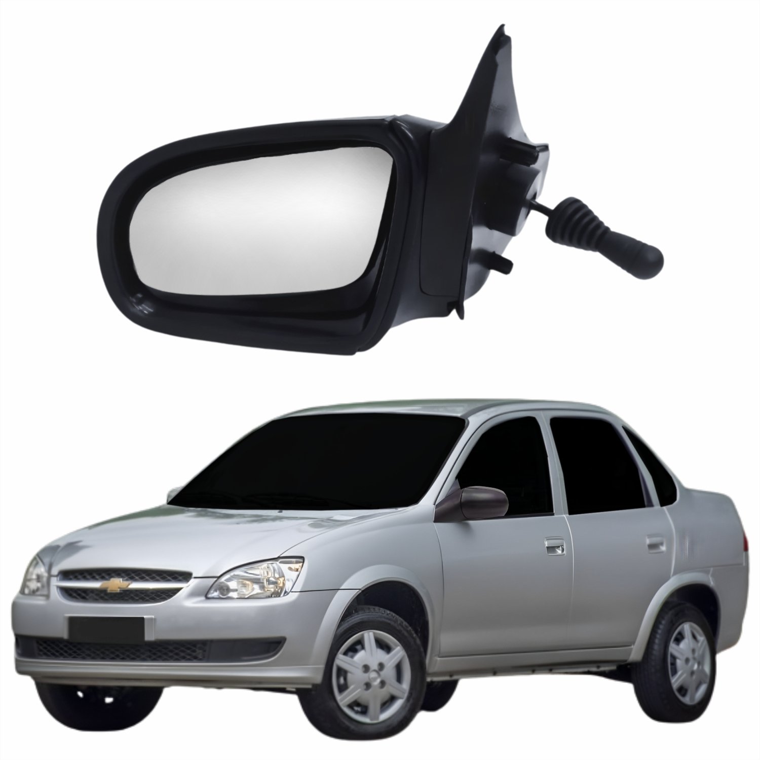 Retrovisor Gm Corsa 1994 Até 2010 2 4 Portas Com Controle Lado Esquerdo Motorista