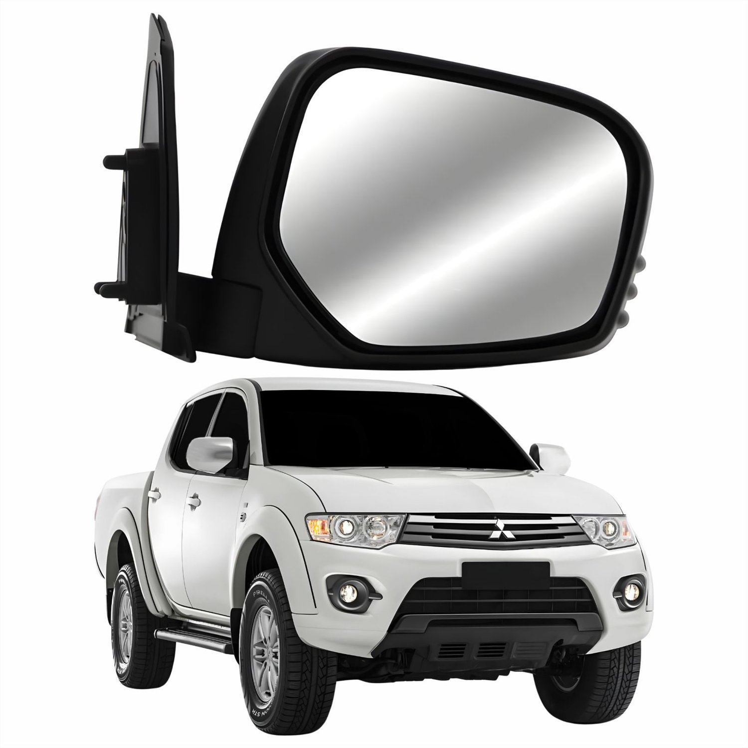 Retrovisor Mitsubishi Triton L200 2007 Até 2016 Elétrico Capa Cromada Lado Direito Passageiro Retrovisor Mitsubishi Triton L200 2007 Até 2016 Elétrico Capa Cromada Lado Direito Passageiro