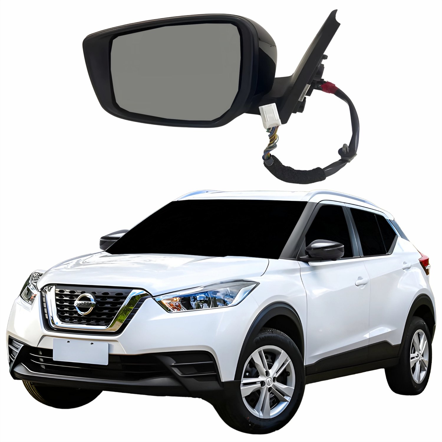 Retrovisor Nissan Kicks 2017 Até 2023 Com Pisca Foldway Câmera Lado Esquerdo Motorista Retrovisor Nissan Kicks 2017 Até 2023 Com Pisca Foldway Câmera Lado Esquerdo Motorista