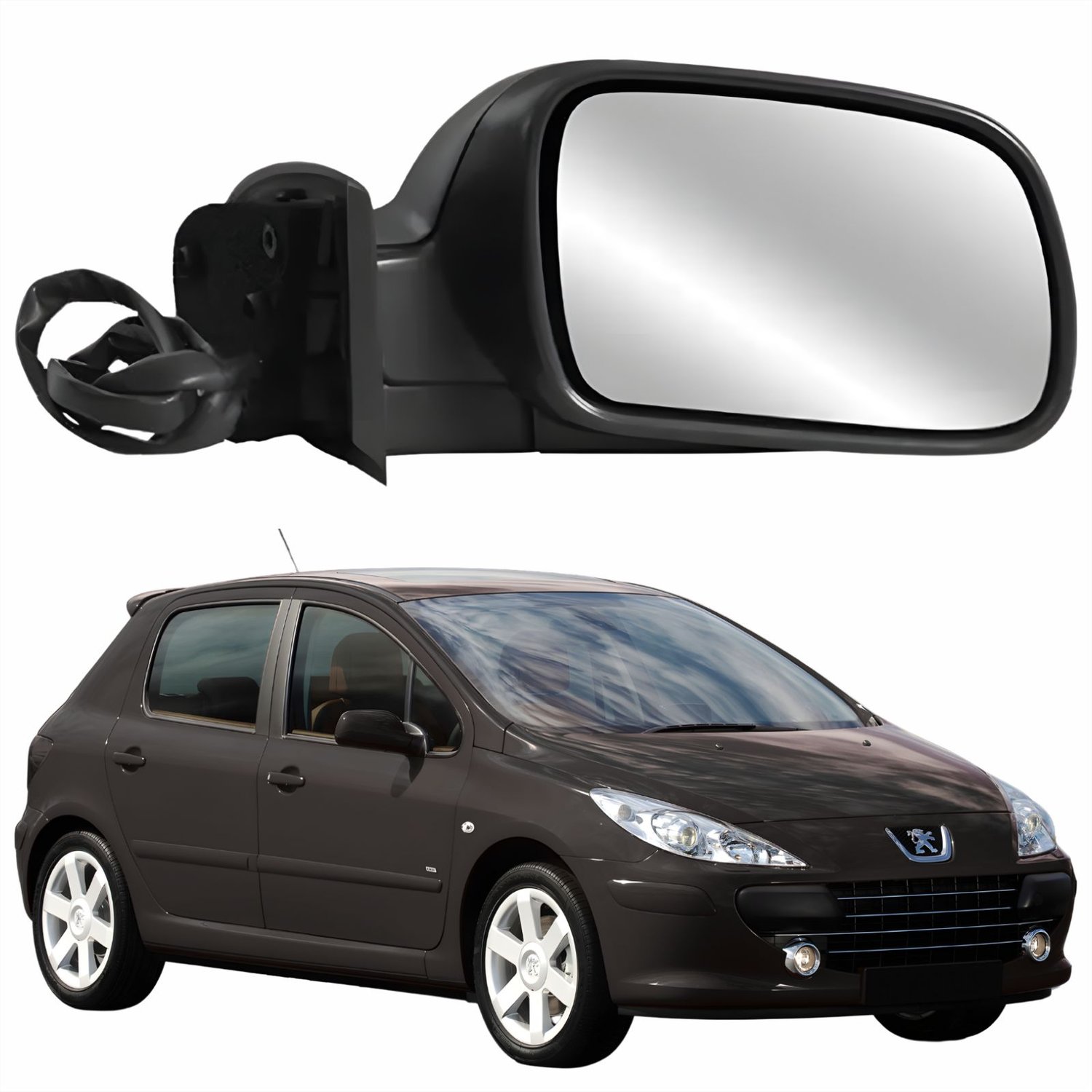 Retrovisor peugeot 307 03/12 elet preto ld - Castelo Auto Peças