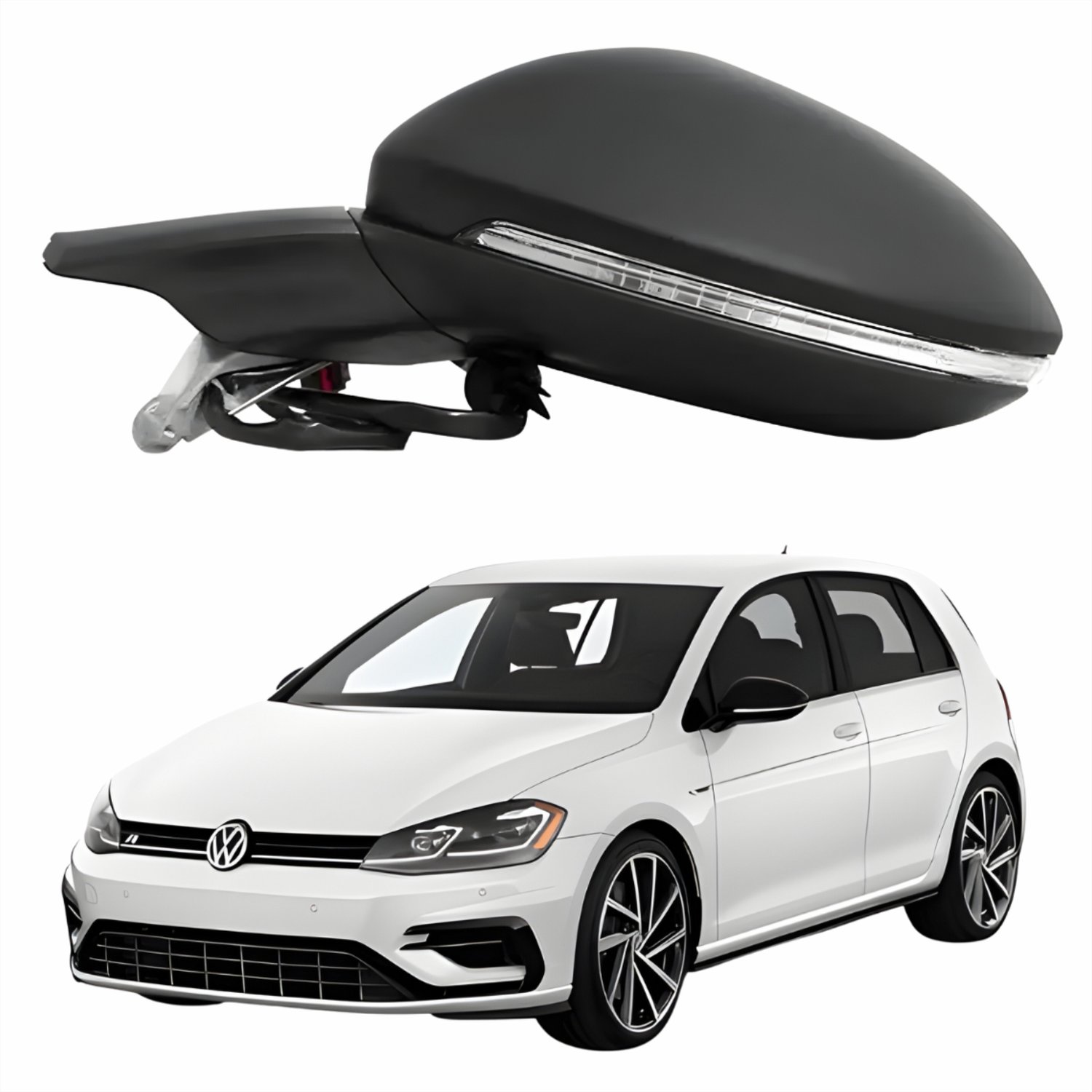 Retrovisor Vw Golf 2014 Até 2019 Elétrico Com Pisca METAGAL Lado Esquerdo Motorista