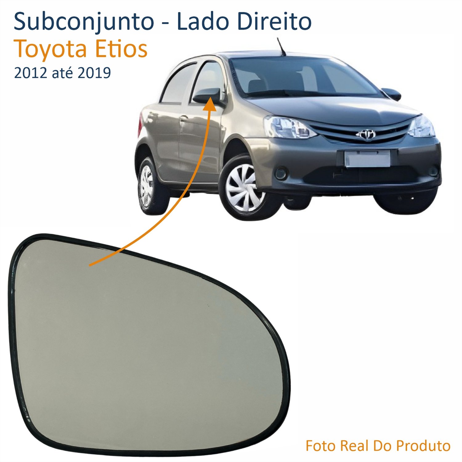 Subconjunto Toyota Etios 2012 Até 2019 Elétrico Encaixe Modelo Metagal Lado Direito Passageiro